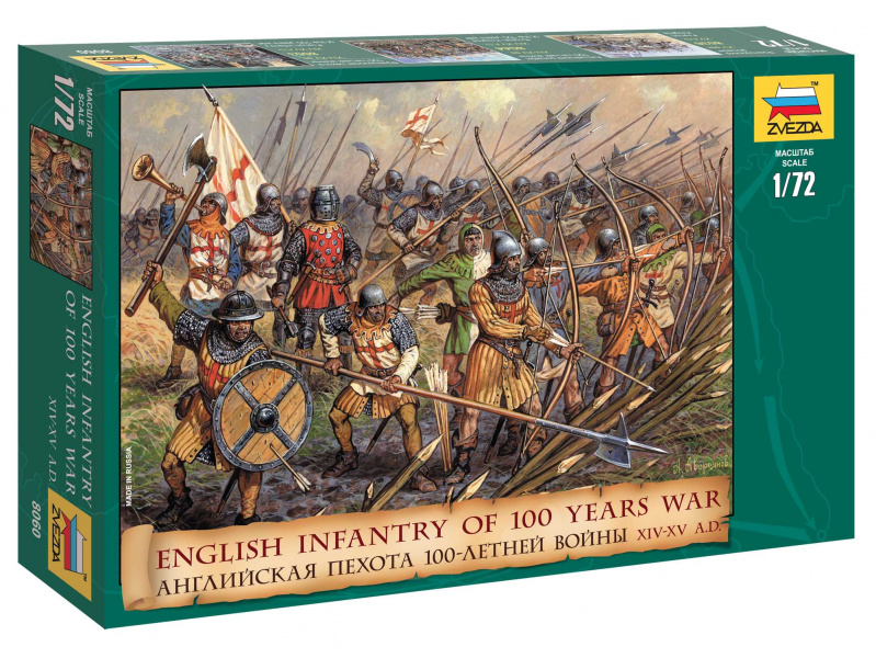 English Infantry 100 Years War (1:72) Zvezda 8060 - English Infantry 100 Years War