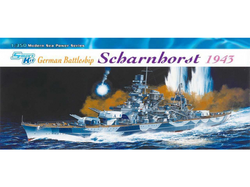 GERMAN BATTLESHIP SCHARNHORST 1943 (SMART KIT) (1:350) Dragon 1040 - GERMAN BATTLESHIP SCHARNHORST 1943 (SMART KIT)
