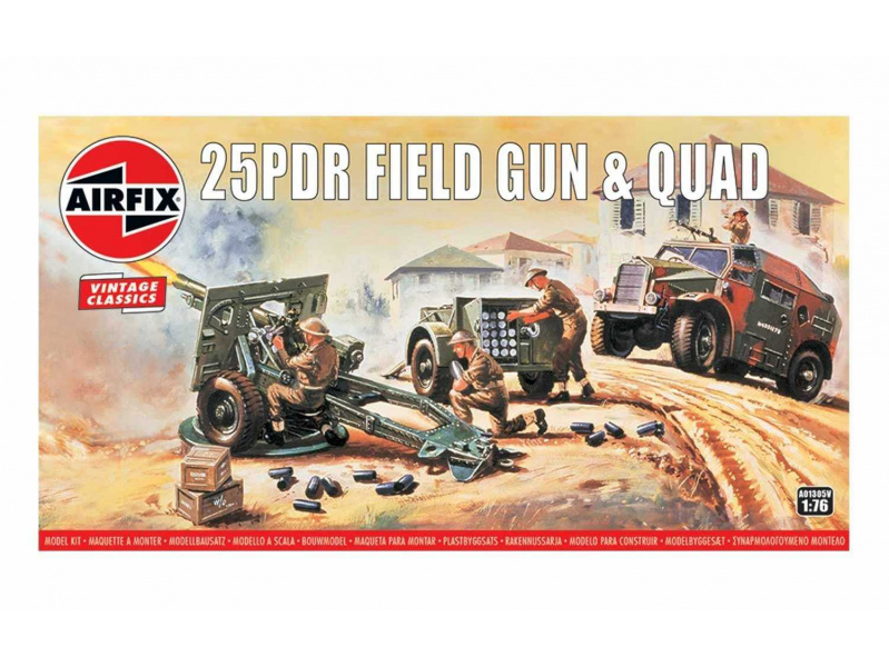 25pdr Field Gun & Quad (1:76) Airfix A01305V - 25pdr Field Gun & Quad