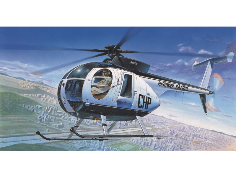 HUGHES 500D POLICE HELICOPTER (1:48) Academy 12249 - HUGHES 500D POLICE HELICOPTER