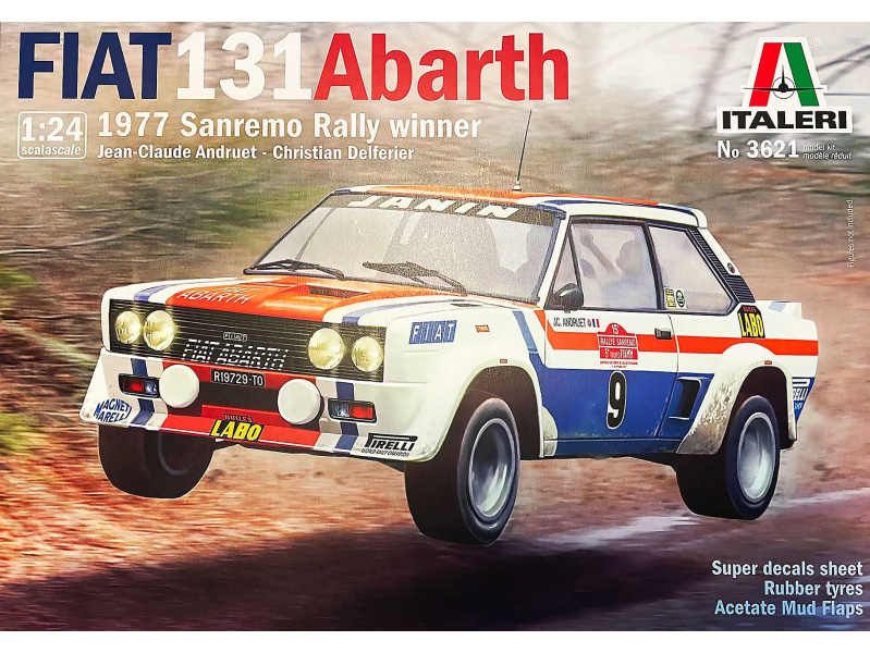 Fiat 131 Abarth 1977 San Remo Rally Winter (1:24) Italeri 3621 - Fiat 131 Abarth 1977 San Remo Rally Winter