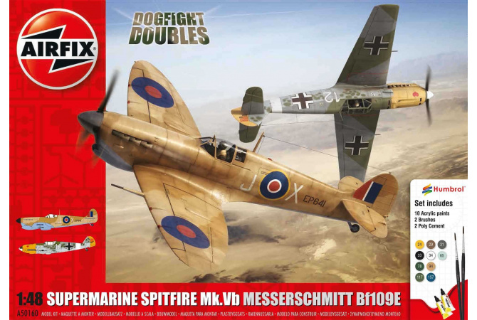 Supermarine Spitfire MkVb Messerschmitt BF109E (1:48) Airfix A50160