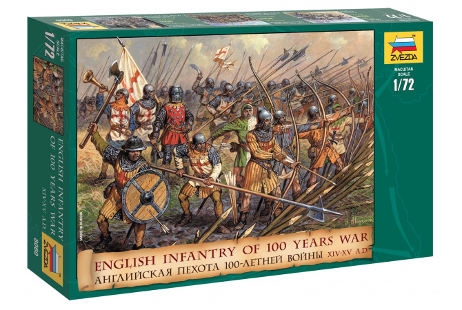 English Infantry 100 Years War (1:72) Zvezda 8060