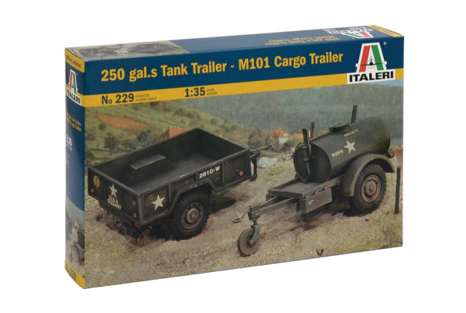 250 GAL.S TANK TRAILER - M101 CARGO TRAILER (1:35) Italeri 0229