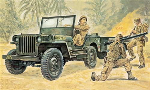 Willys MB Jeep with Trailer (1:35) Italeri 0314