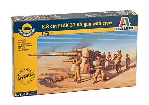 8.8 CM FLAK 37 AA GUN with crew (1:72) Italeri 7512