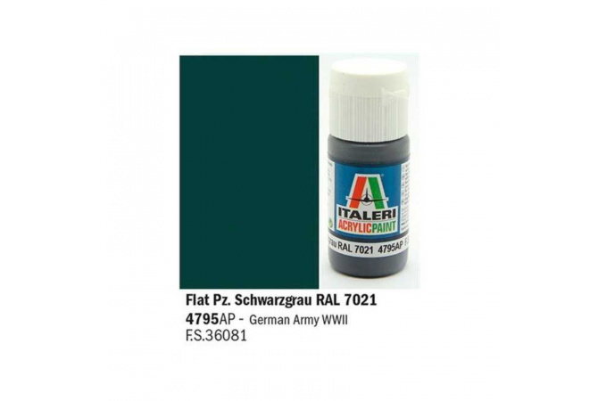 Italeri barva akryl 4795AP - Flat*Pz. Schwarzgrau RAL 7021 20ml