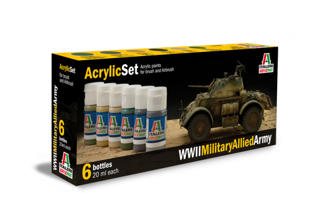 Sada akrylových barev 440AP - WWII MILITARY ALLIED ARMY 6 ks