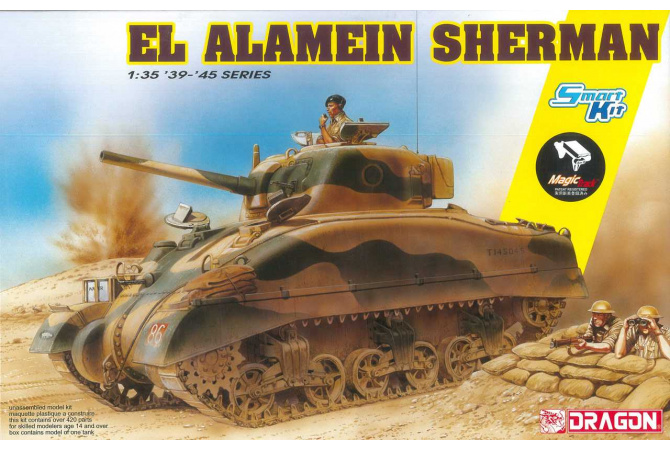 El Alamein Sherman (w/Magic Tracks) (SMART KIT) (1:35) Dragon 6617