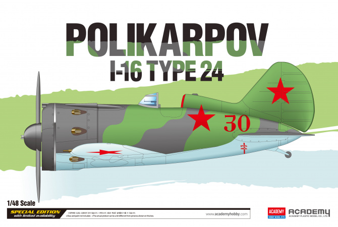 Polikarpov I-16 Type 24 LE: (1:48) Academy 12314