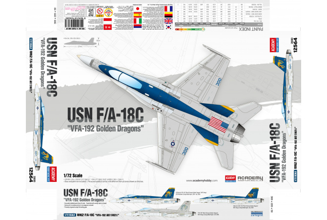 USN F/A-18C "VFA-192 Golden Dragons" (1:72) Academy 12564