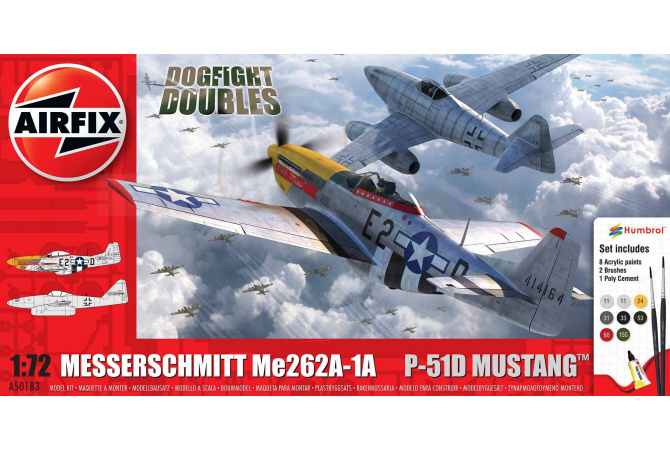 Messerschmitt Me262 & P-51D Mustang Dogfight Double (1:72) Airfix A50183