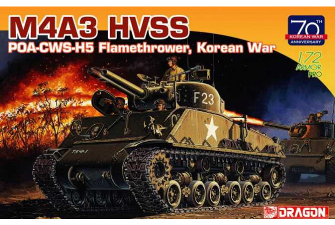 M4A3 HVSS POA-CWS-H5 Flamethrower, Korean War (70th Anniversary) (1:72) Dragon 7524