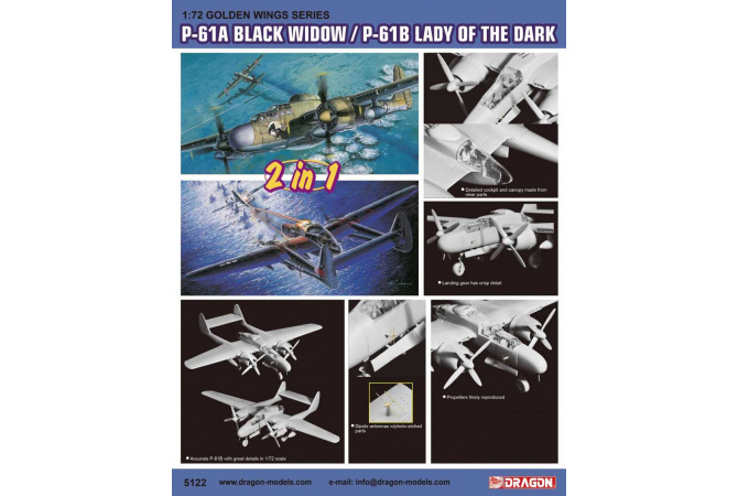 P-61A / P-61B (2 in 1) (1:72) Dragon 5122