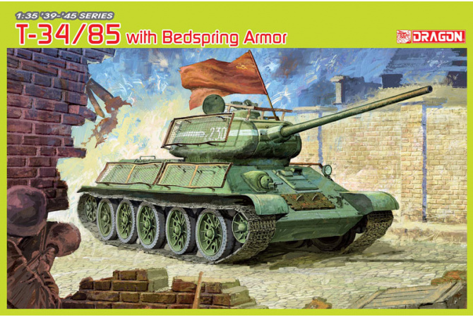 T34/85 w/BEDSPRING ARMOR (1:35) Dragon 6266